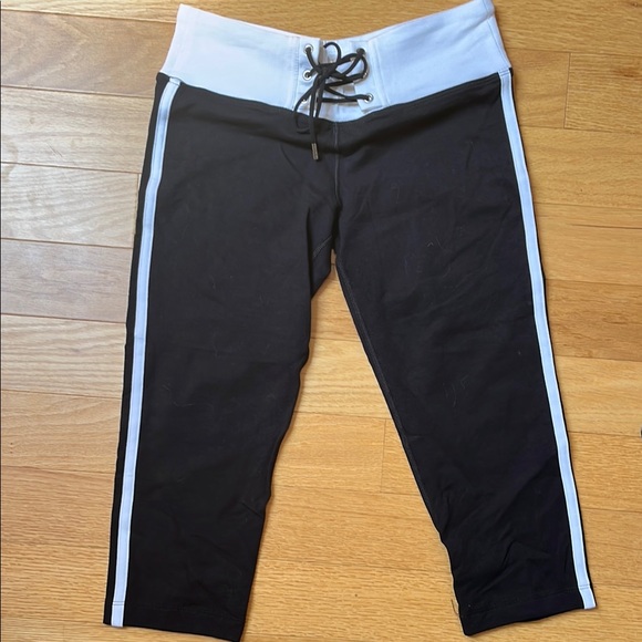 PH8 Pants - Black and White Ankle Cropped Pants with Tie Detail